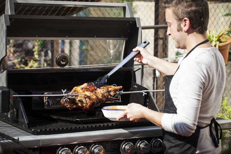 Basting it every 15 minutes ensures it will stay juicy. Click on the image for more information about the BBQXL Electric Rotisserie.