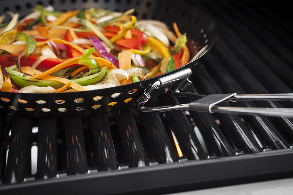 The versatile BBQXL grilling wok is great if your barbie doesn’t have a side burner and you’re looking to diversify your menu!