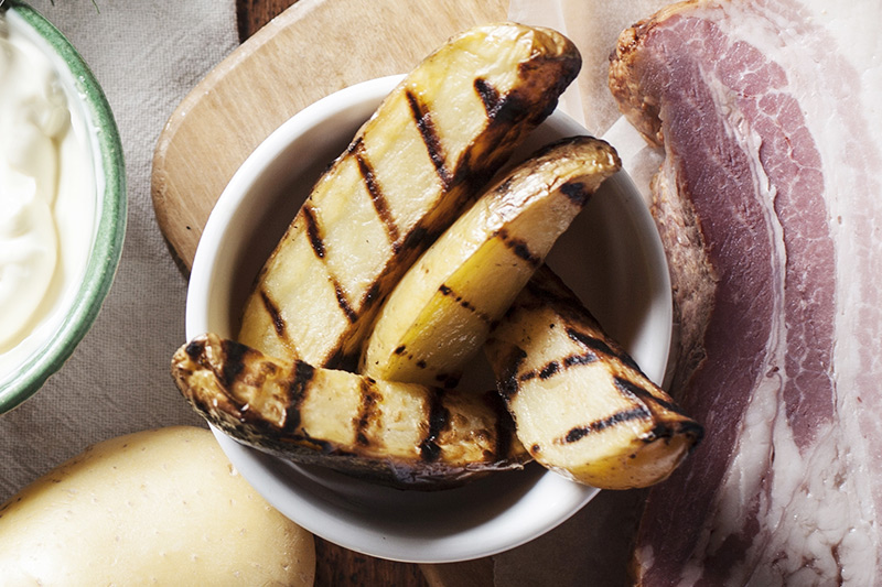 Grilled potatoes turn any old potato salad recipe into a whole other taste experience!
