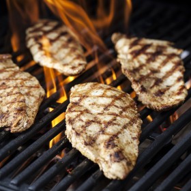 Chicken breasts on the grill